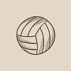 Image showing Volleyball ball sketch icon.