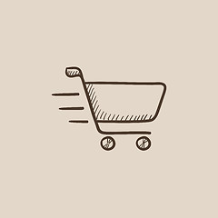 Image showing Shopping cart sketch icon.