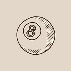 Image showing Billiard ball sketch icon.