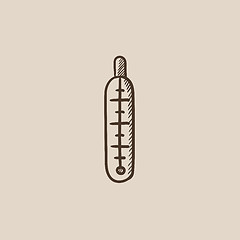 Image showing Medical thermometer sketch icon.