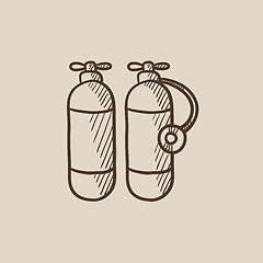 Image showing Oxygen tank sketch icon.