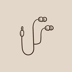 Image showing Earphone sketch icon.