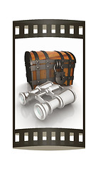 Image showing binoculars and chest. The film strip