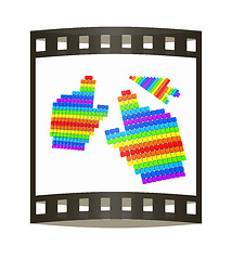 Image showing Set of Link selection computer mouse cursor on white background. The film strip