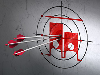 Image showing Political concept: arrows in Election target on wall background