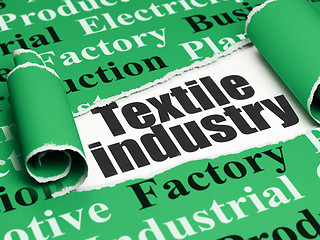 Image showing Industry concept: black text Textile Industry under the piece of  torn paper