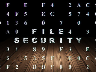 Image showing Protection concept: File Security in grunge dark room