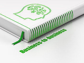 Image showing Business concept: book Head With Finance Symbol, Business-to-business on white background