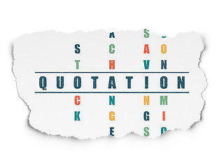 Image showing Currency concept: Quotation in Crossword Puzzle