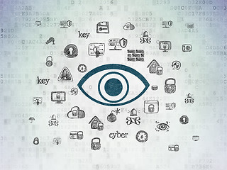Image showing Security concept: Eye on Digital Data Paper background