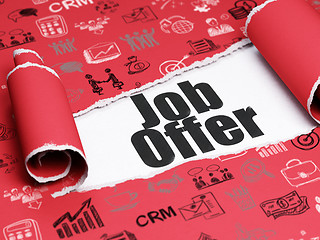 Image showing Business concept: black text Job Offer under the piece of  torn paper