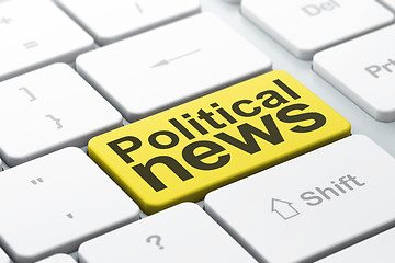 Image showing News concept: Political News on computer keyboard background