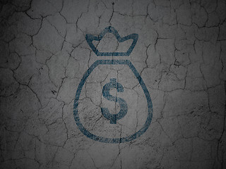 Image showing Money concept: Money Bag on grunge wall background