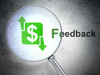 Image showing Business concept: Finance and Feedback with optical glass