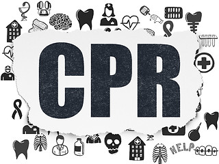 Image showing Healthcare concept: CPR on Torn Paper background