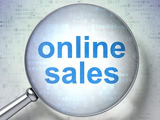 Image showing Marketing concept: Online Sales with optical glass