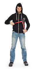 Image showing Robber with red bolt cutters