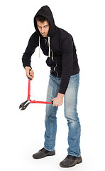 Image showing Robber with red bolt cutters