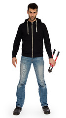 Image showing Robber with red bolt cutters