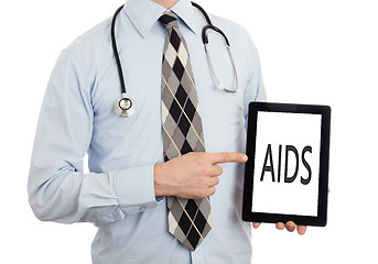 Image showing Doctor holding tablet - Aids