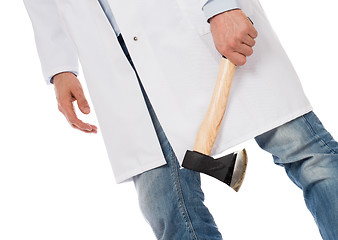 Image showing Evil medic holding a small axe