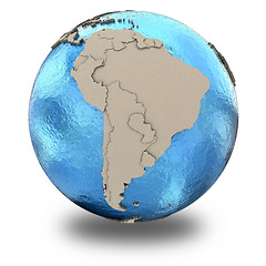 Image showing South America on model of planet Earth