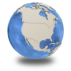 Image showing North America on model of planet Earth