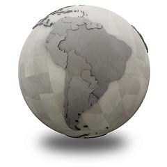 Image showing South America on metallic planet Earth