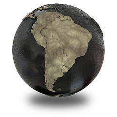 Image showing South America on Earth of oil