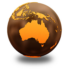 Image showing Australia on chocolate Earth