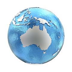 Image showing Australia on silver Earth