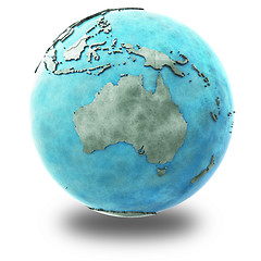 Image showing Australia on marble planet Earth