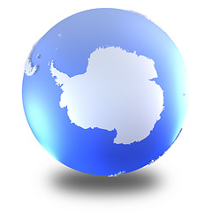 Image showing Antarctica on bright metallic Earth