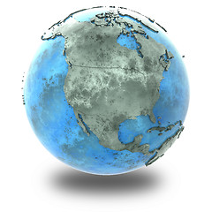 Image showing North America on marble planet Earth