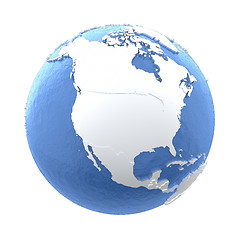 Image showing North America on silver Earth