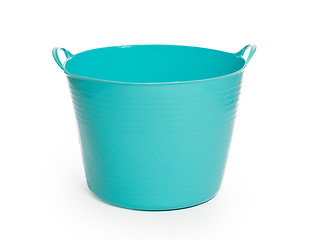 Image showing Blue color plastic basket