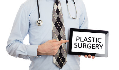 Image showing Doctor holding tablet - Plastic surgery