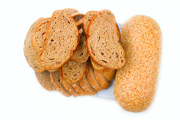 Image showing Composition with bread  isolated on white