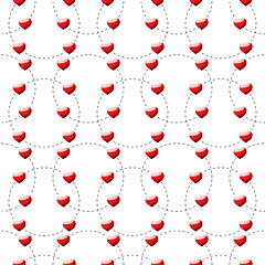 Image showing Red heart dotted