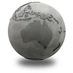 Image showing Australia on metallic planet Earth