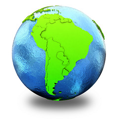 Image showing South America on green Earth