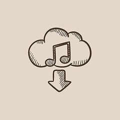 Image showing Download music sketch icon.