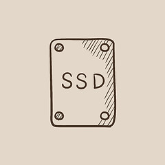 Image showing Solid state drive sketch icon.