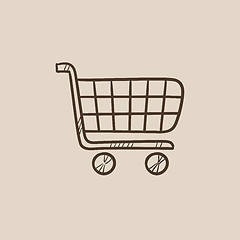 Image showing Shopping cart sketch icon.