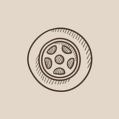 Image showing Car wheel sketch icon.