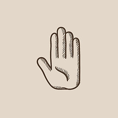 Image showing Medical glove sketch icon.