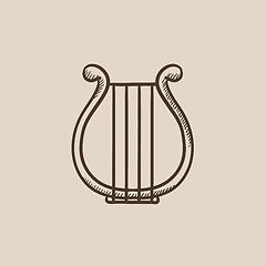 Image showing Lyre sketch icon.