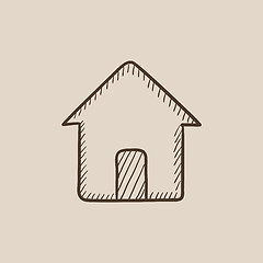 Image showing House sketch icon.