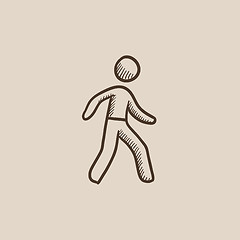 Image showing Pedestrianism sketch icon.