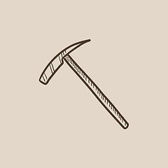 Image showing Ice pickaxe sketch icon.